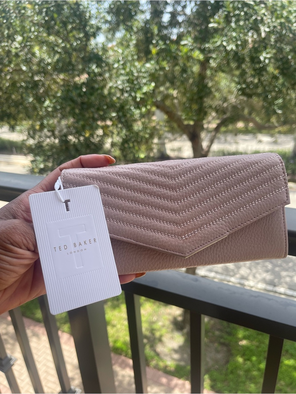 NWT Ted Baker London Lavender Quilted Flap Wallet $159